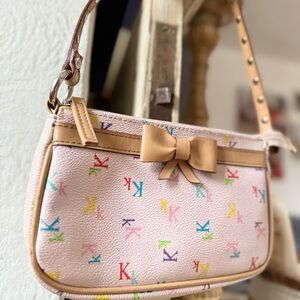 Kensie Girl Pink Multicolor Shoulder Bag with Bow